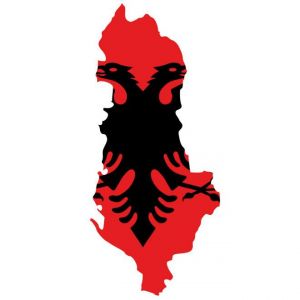 Flag Map Of Albania